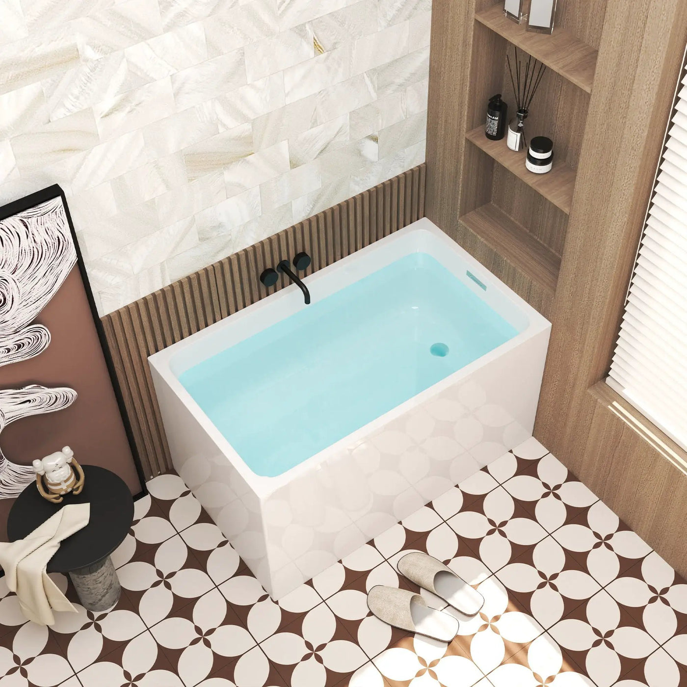 Freestanding Bathtub With Drain, Rectangular Shape by HouseOfZazla