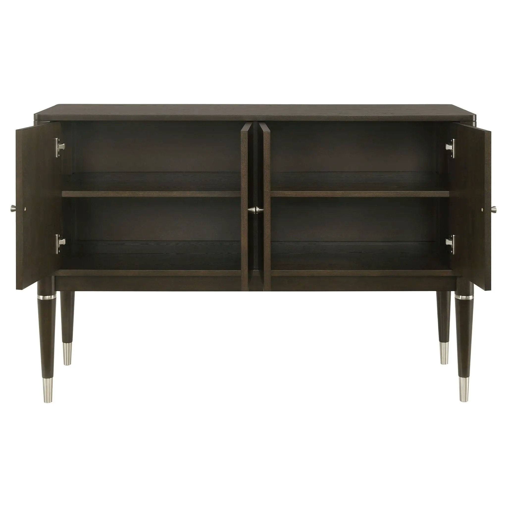 Reseda 4-door Dining Sideboard Server with Shelves Ash Brown by Unique Piece Furniture