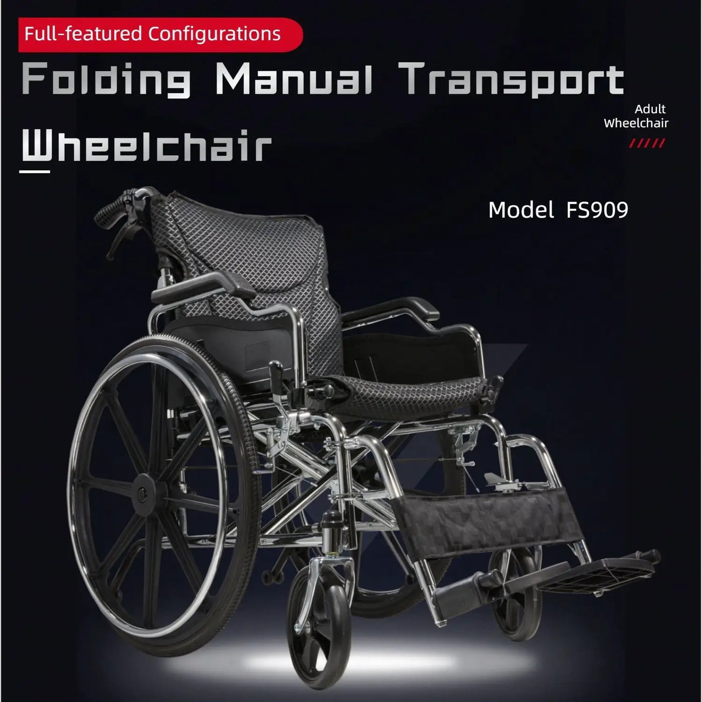 Heavy-Duty Manual Wheelchair for Adults with Double X Force Support by HouseOfZazla