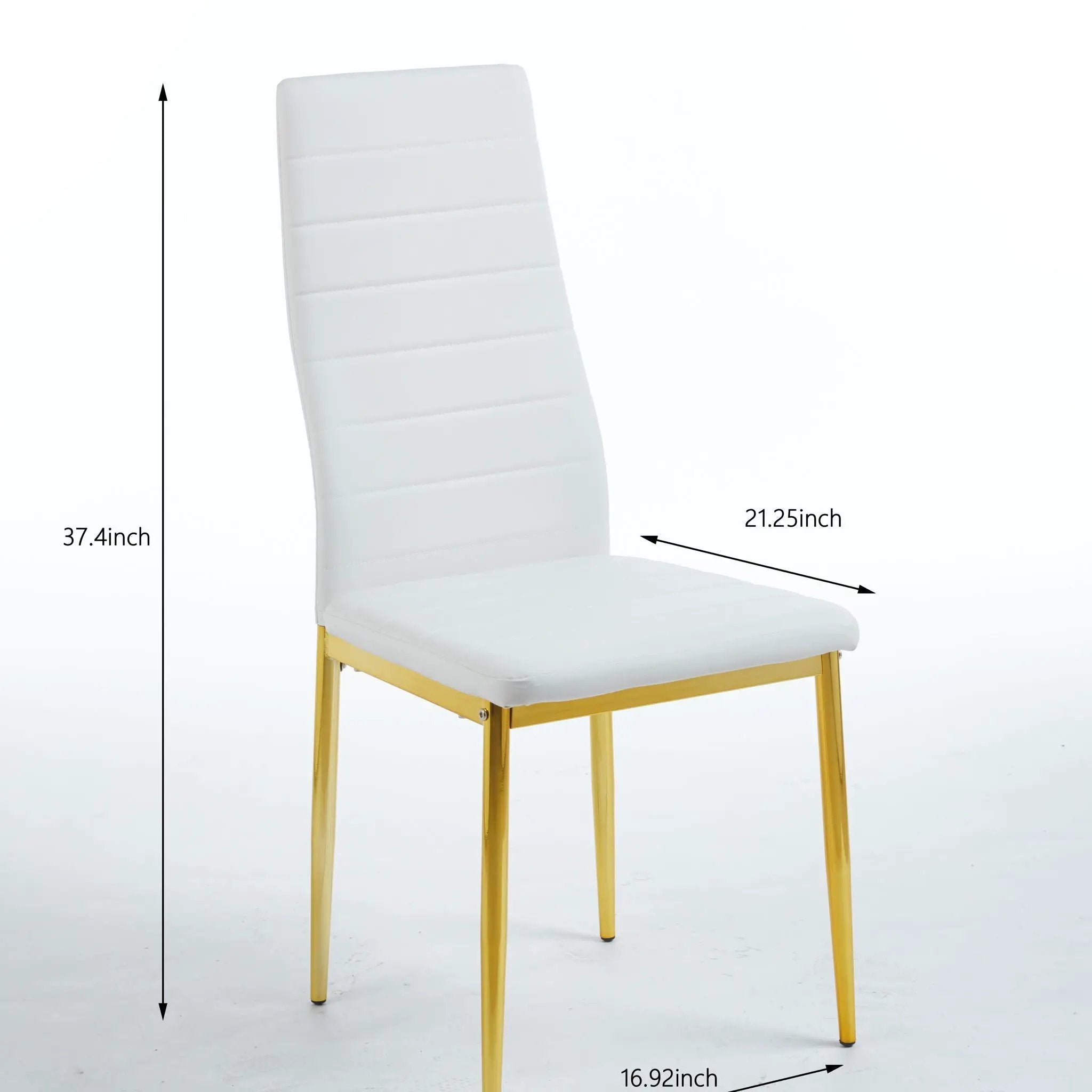 Dining Chair (Set of 4) - Gold / White by Unique Piece Furniture