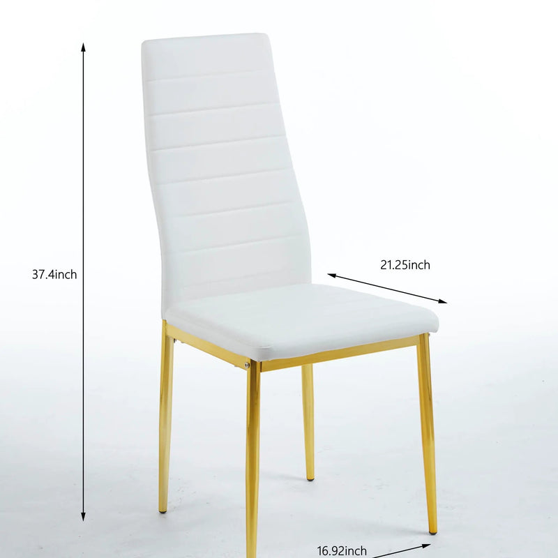 Dining Chair (Set of 4) - Gold / White by Unique Piece Furniture