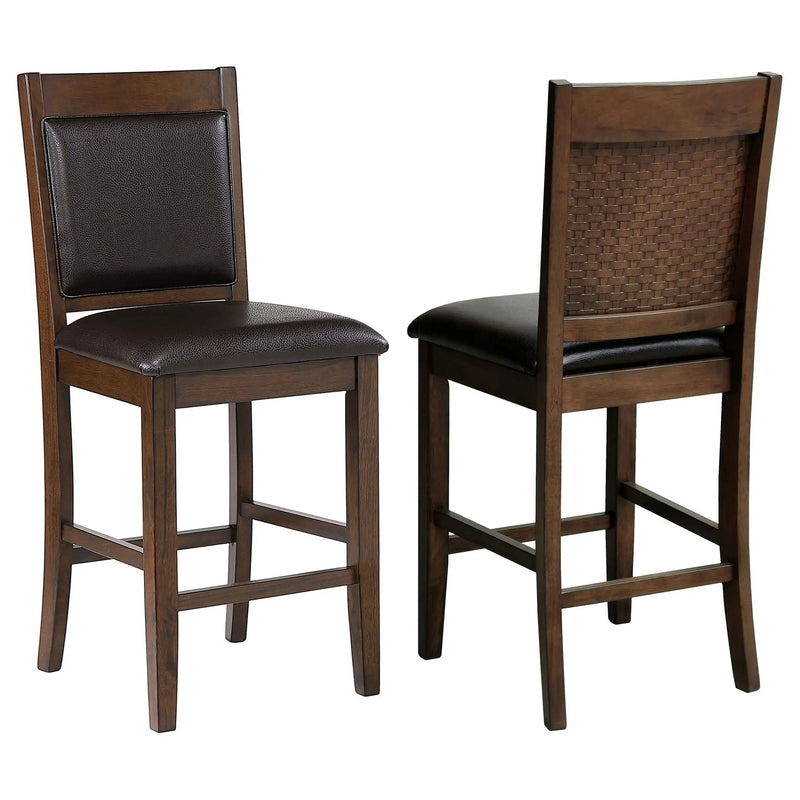 Dewey Upholstered Counter Chair Walnut (Set of 2) by Unique Piece Furniture