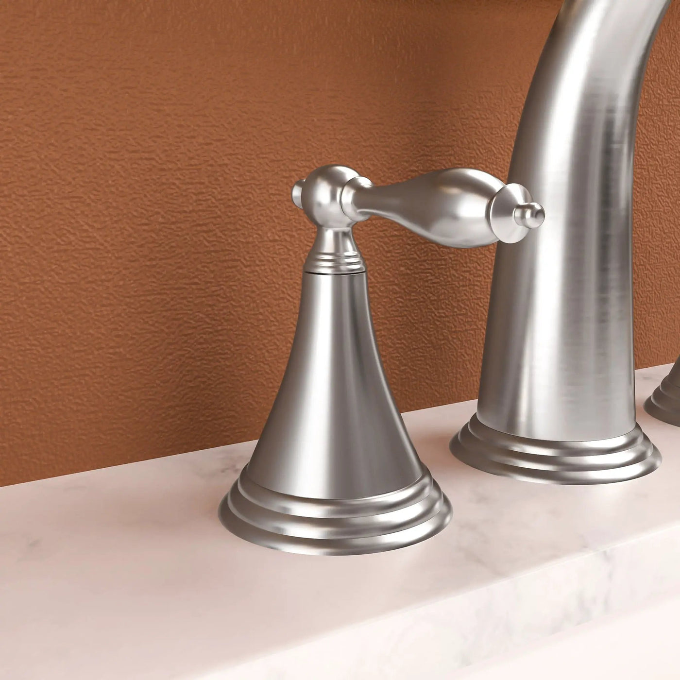 Elegant 2 Handle Widespread Bathroom Faucet With Pop Up Drain And Water Supply Lines by HouseOfZazla