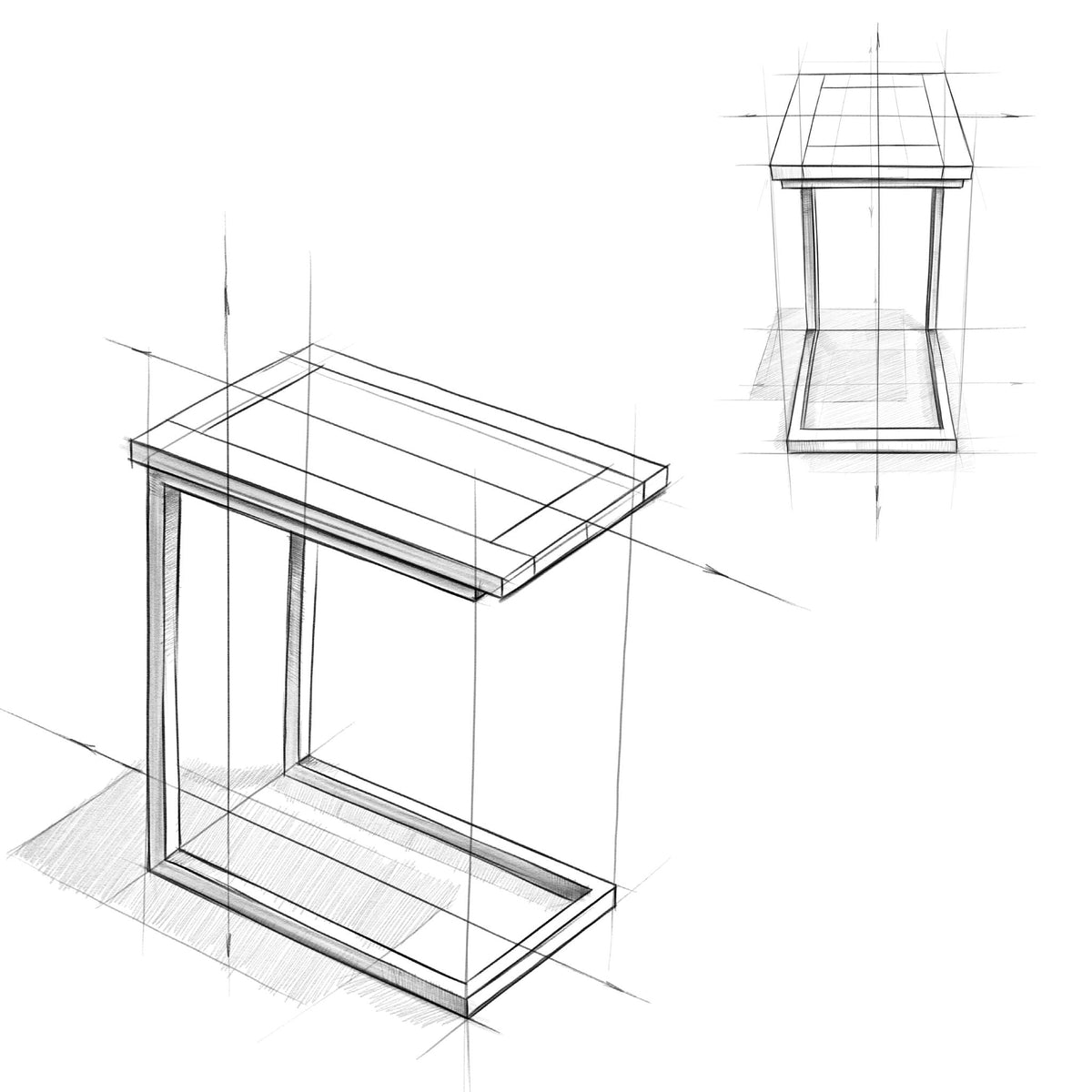 Handcrafted C Side Table with Powder-Coated Metal Base - Multiple Colors, photo 37 of 40