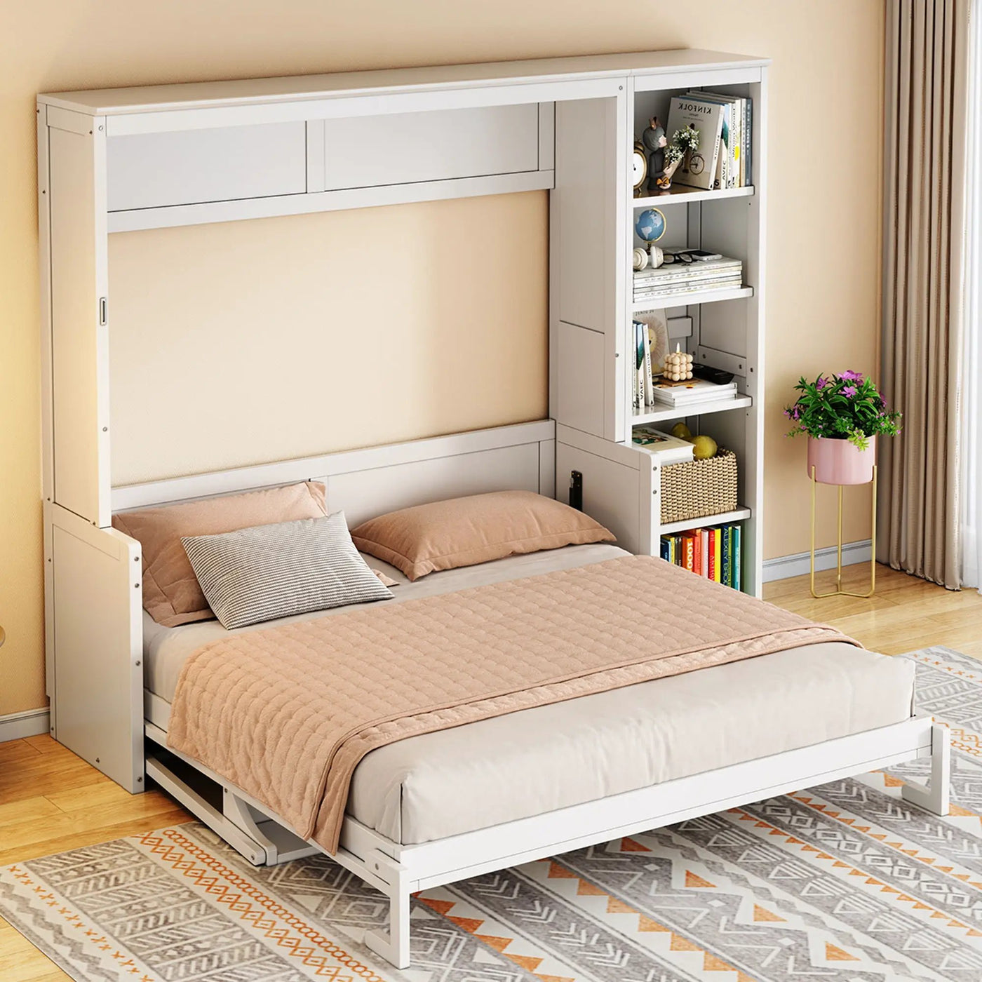 Sturdy Murphy Bed With Desk And Bookshelf by Unique Piece Furniture