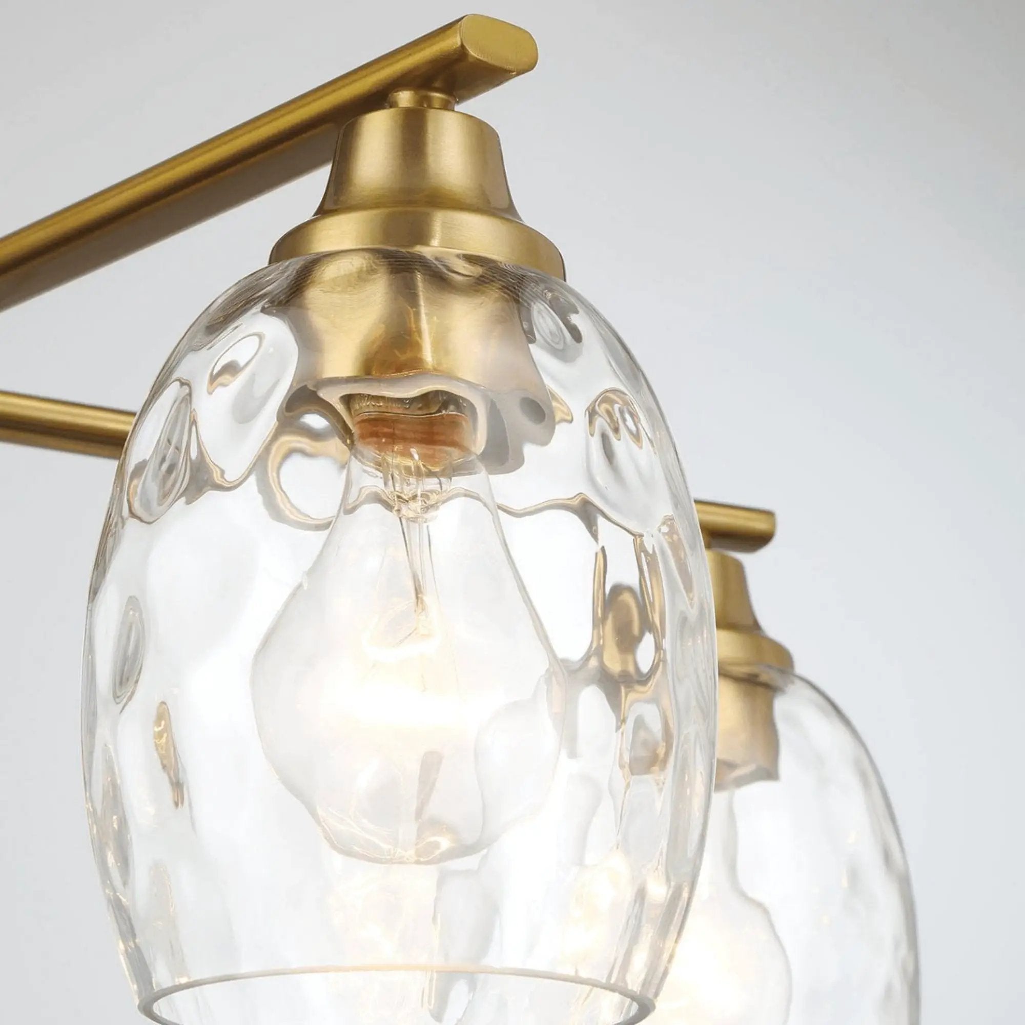 5 Lights Linear Arms With Chain Chandelier - Clear / Gold by Unique Piece Furniture