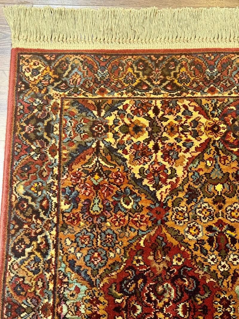 Karastan Rug 2.6 x 4 Multicolor Panel Kirman #717, Original 700 Series, Wool Pile Discontinued by Jewel Rugs