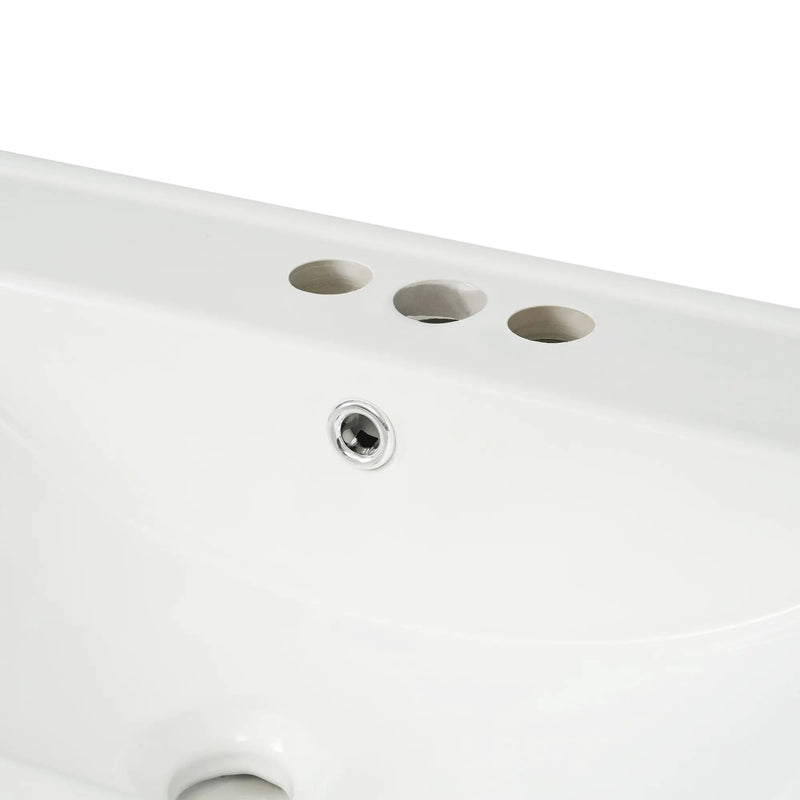 Elegant Bathroom Vanity With Ceramic Sink And Versatile Storage by HouseOfZazla