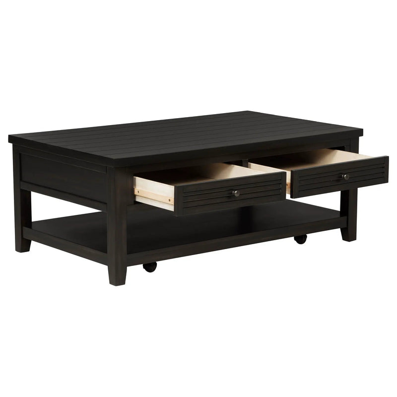 Concord 2-drawer Rectangular Coffee Table Distressed Java by Unique Piece Furniture