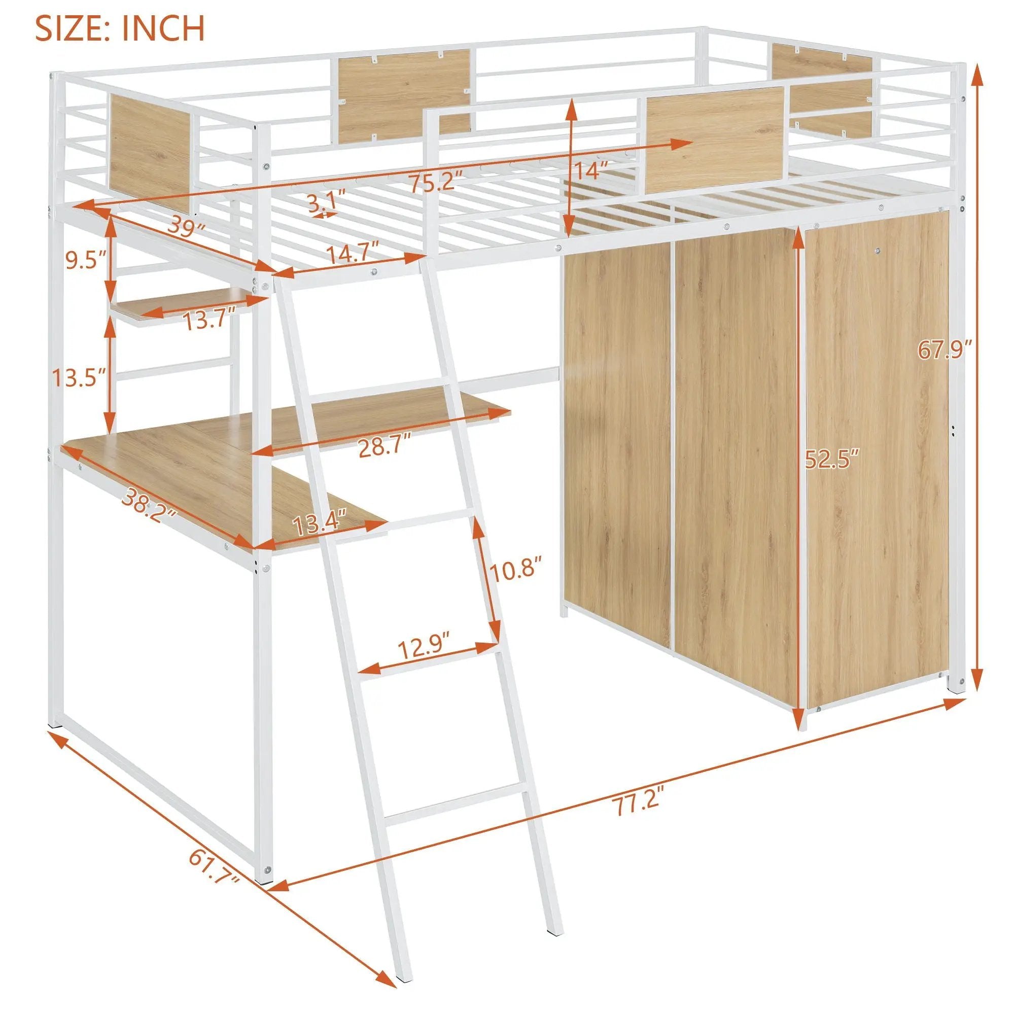 Loft Bed With L Shape Desk And Wardrobe by HouseOfZazla