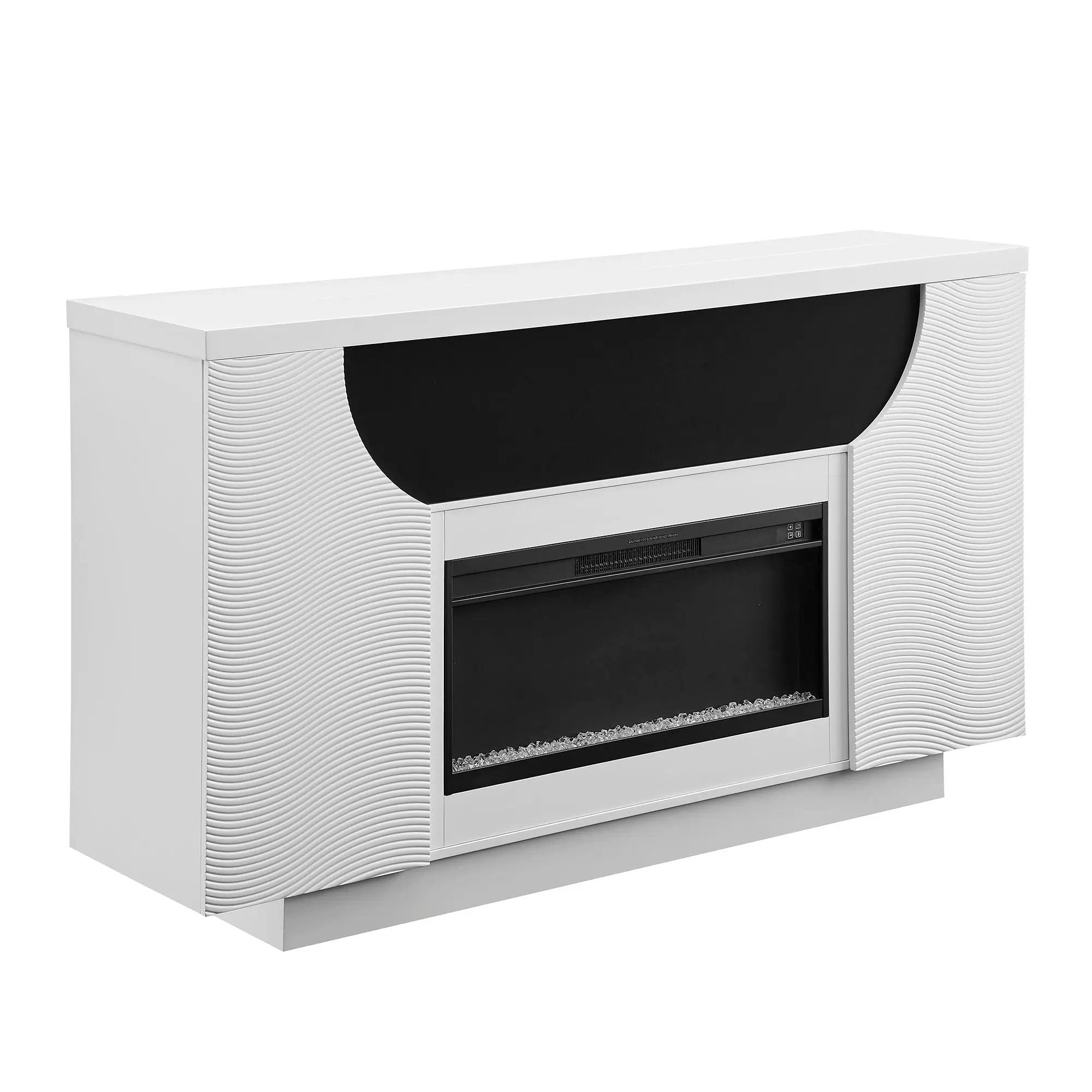 Aurora - Fireplace TV Lift With Adjustable Temperature And LED Colors - White by HouseOfZazla