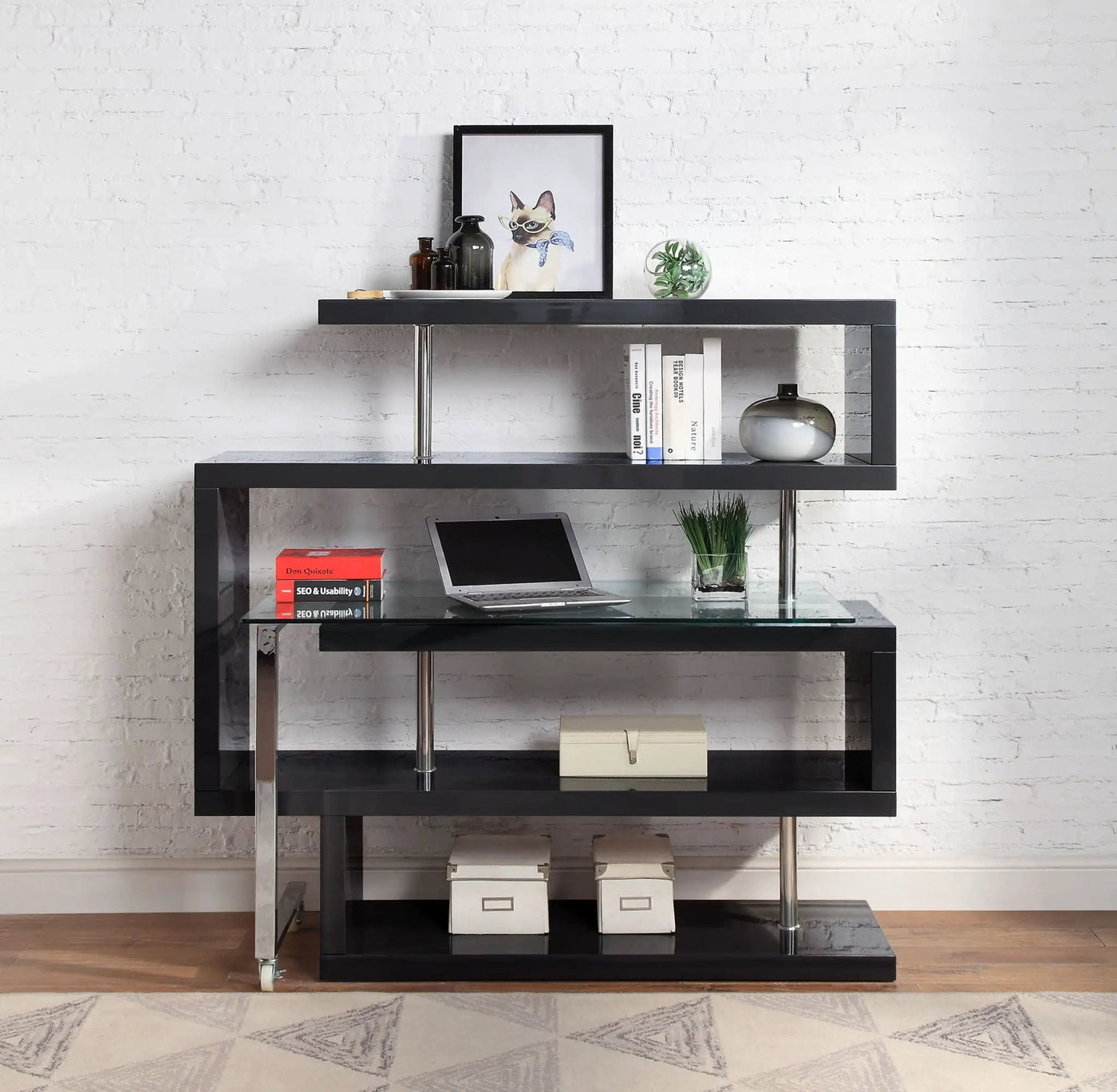 Buck II - Writing Desk With Bookshelf by Unique Piece Furniture