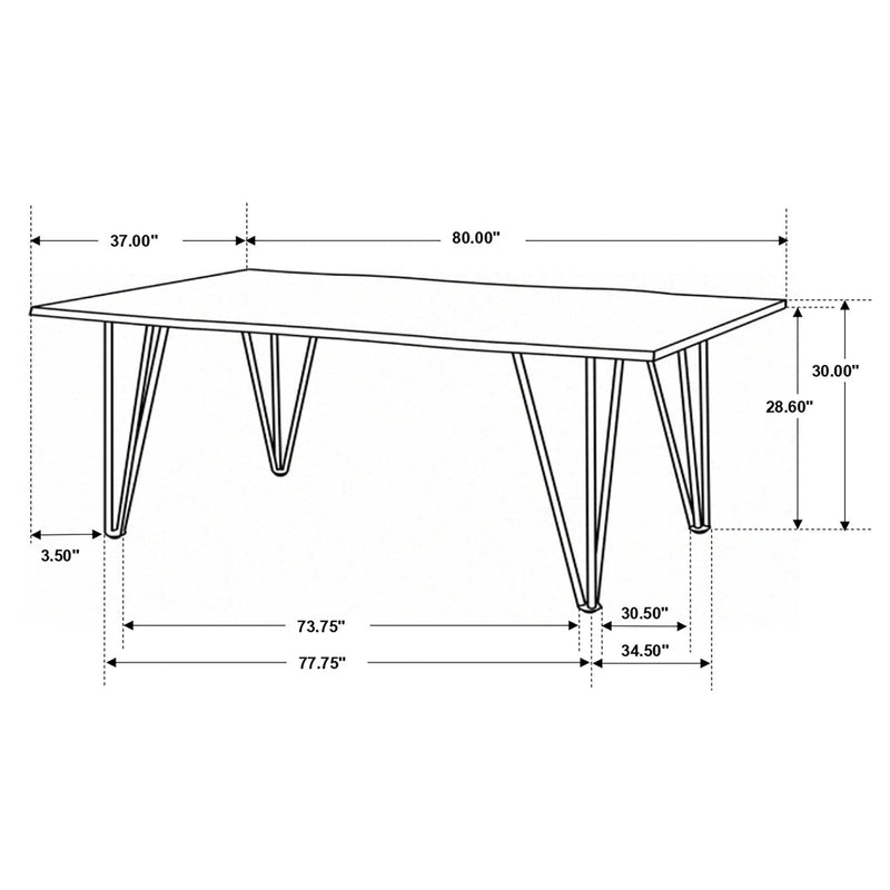 Neve 80-inch Live Edge Dining Table Grey Sheesham by Unique Piece Furniture