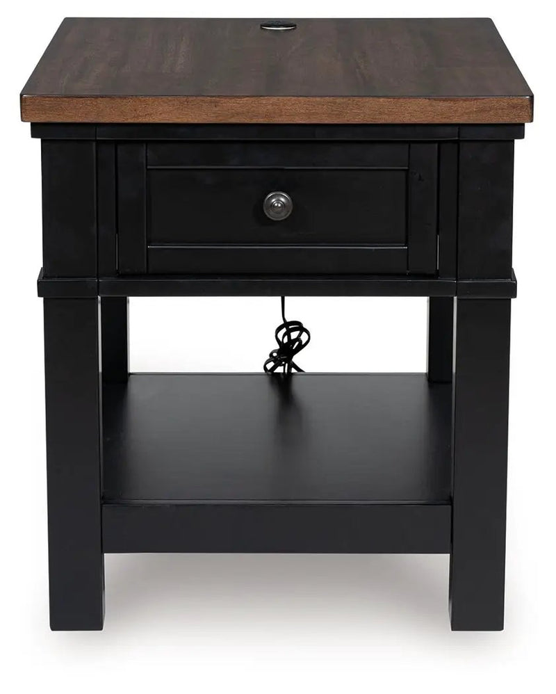 Wildenauer - Rectangular End Table - Brown / Black by Unique Piece Furniture