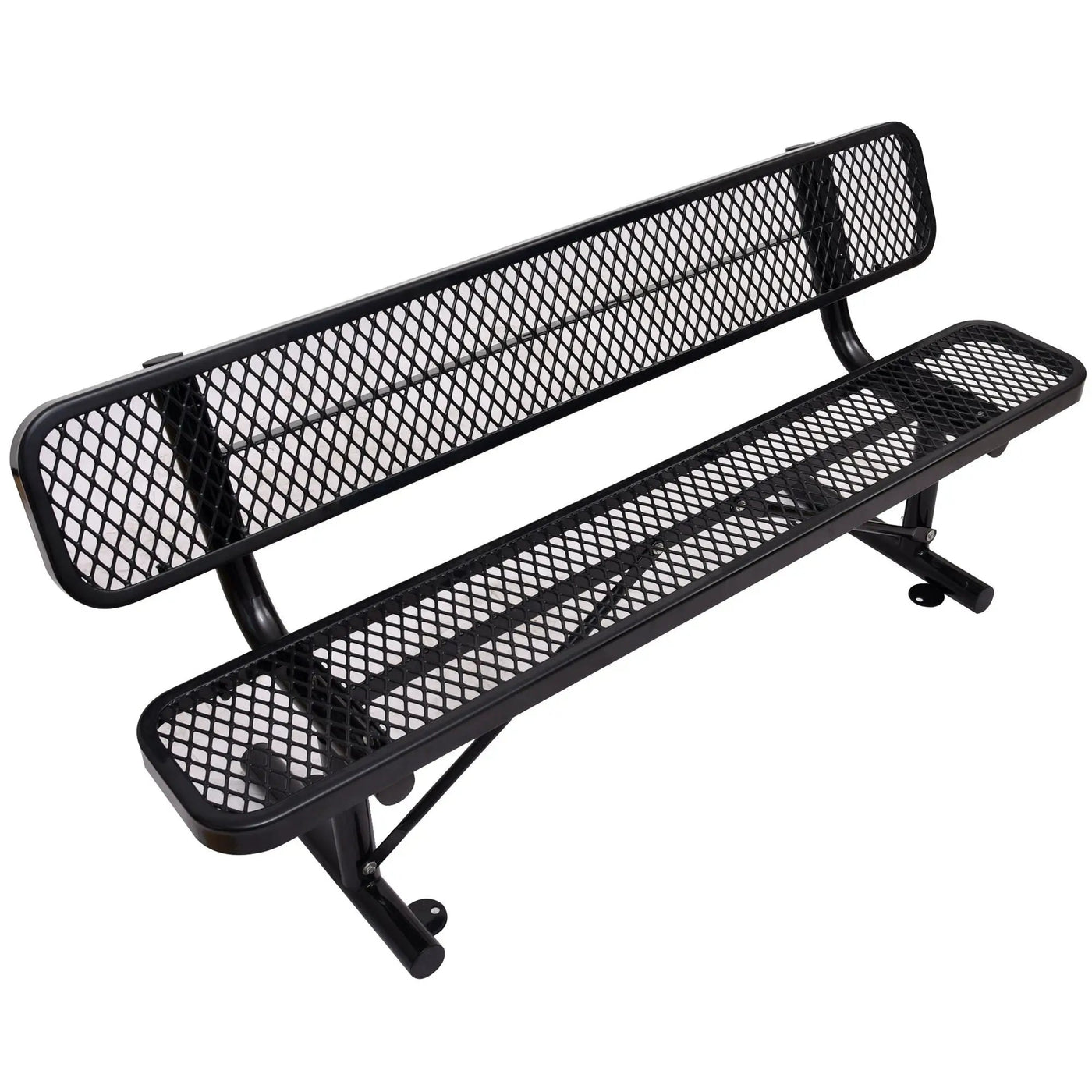 6' Outdoor Steel Bench With Backrest by HouseOfZazla