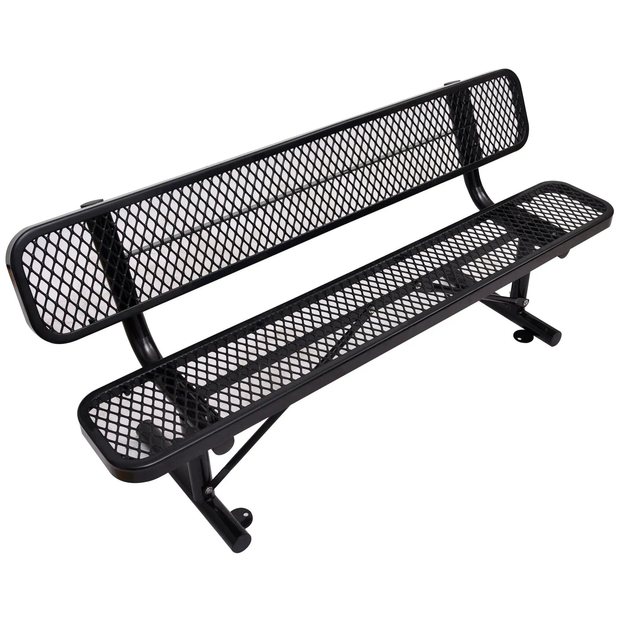 6' Outdoor Steel Bench With Backrest by HouseOfZazla