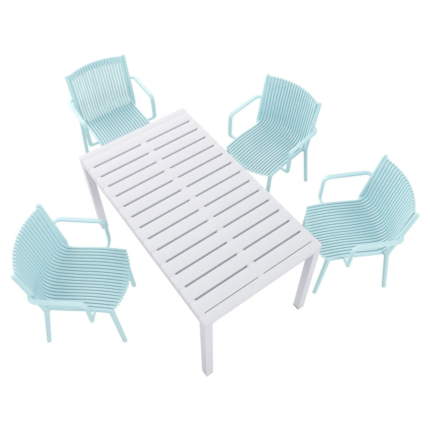 4 Modern Stackable Armchair Matched With Long Table by HouseOfZazla