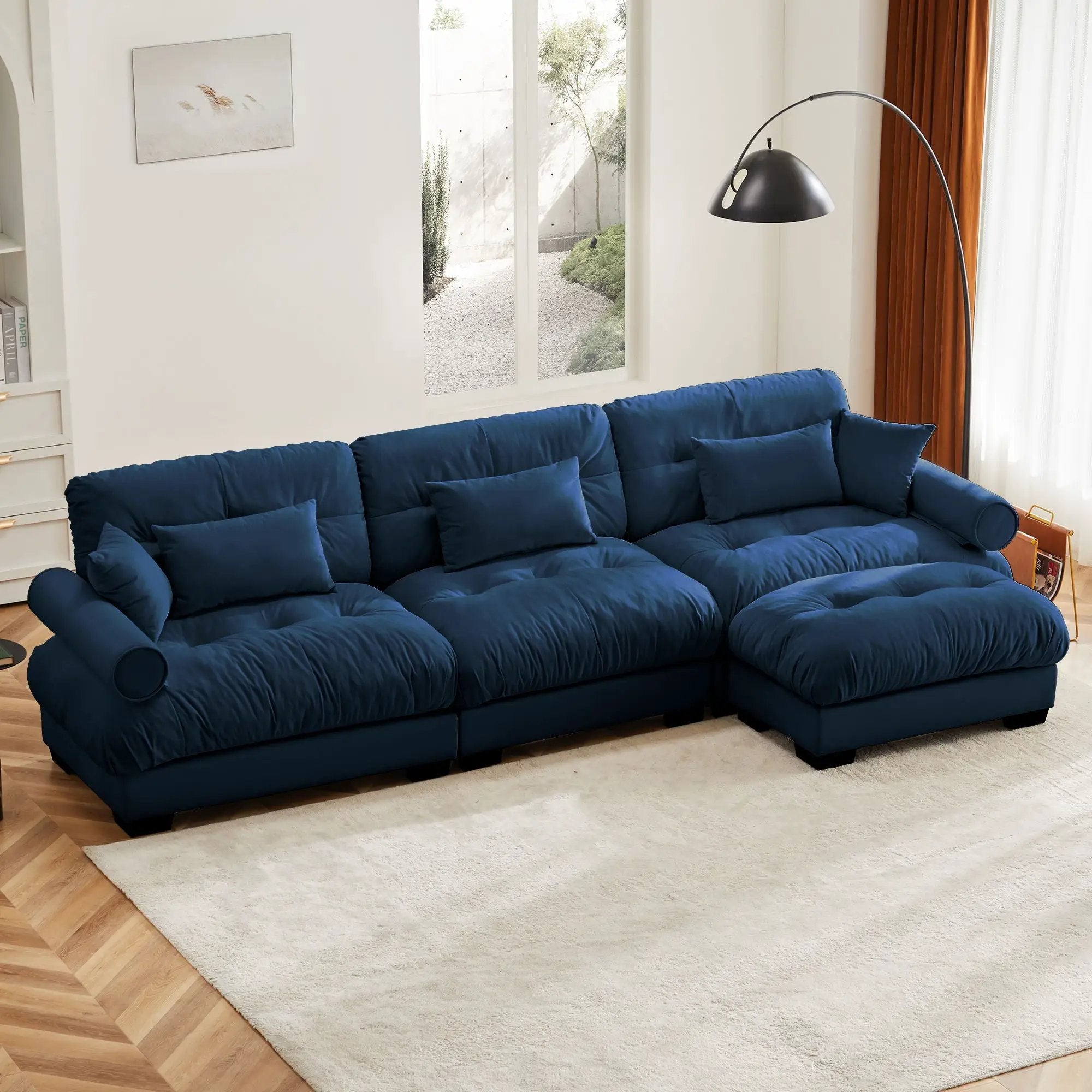 Super Comfort Oversized Modular Sectional Sofa With Movable Ottoman by Unique Piece Furniture