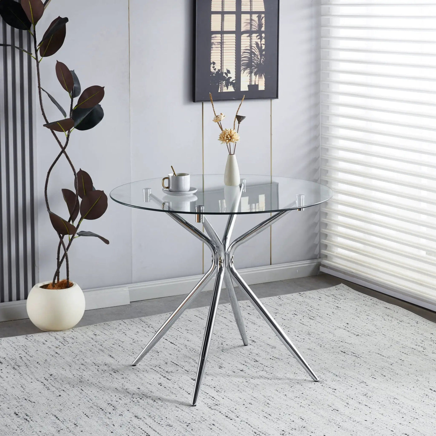 Compact Dining Table With Glass Top by HouseOfZazla