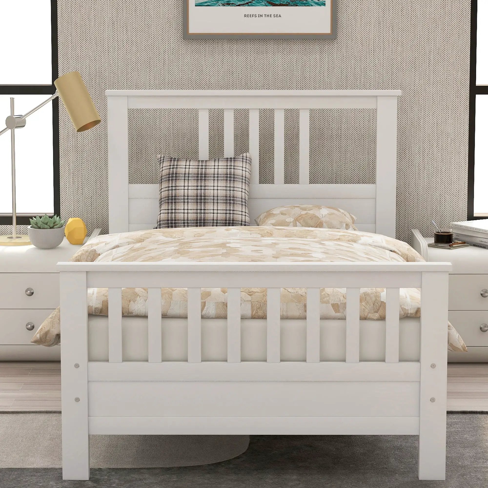 Platform Bed With Paneled Headboard And Footboard by Unique Piece Furniture