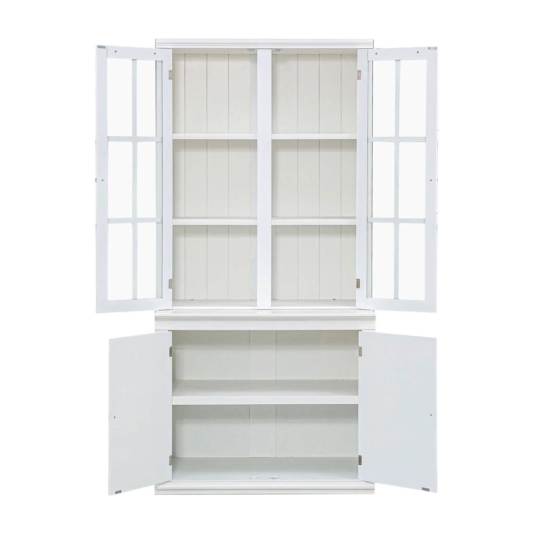 Retro Style Hutch Cabinet With Glass Door, China Cabinet For Home by HouseOfZazla
