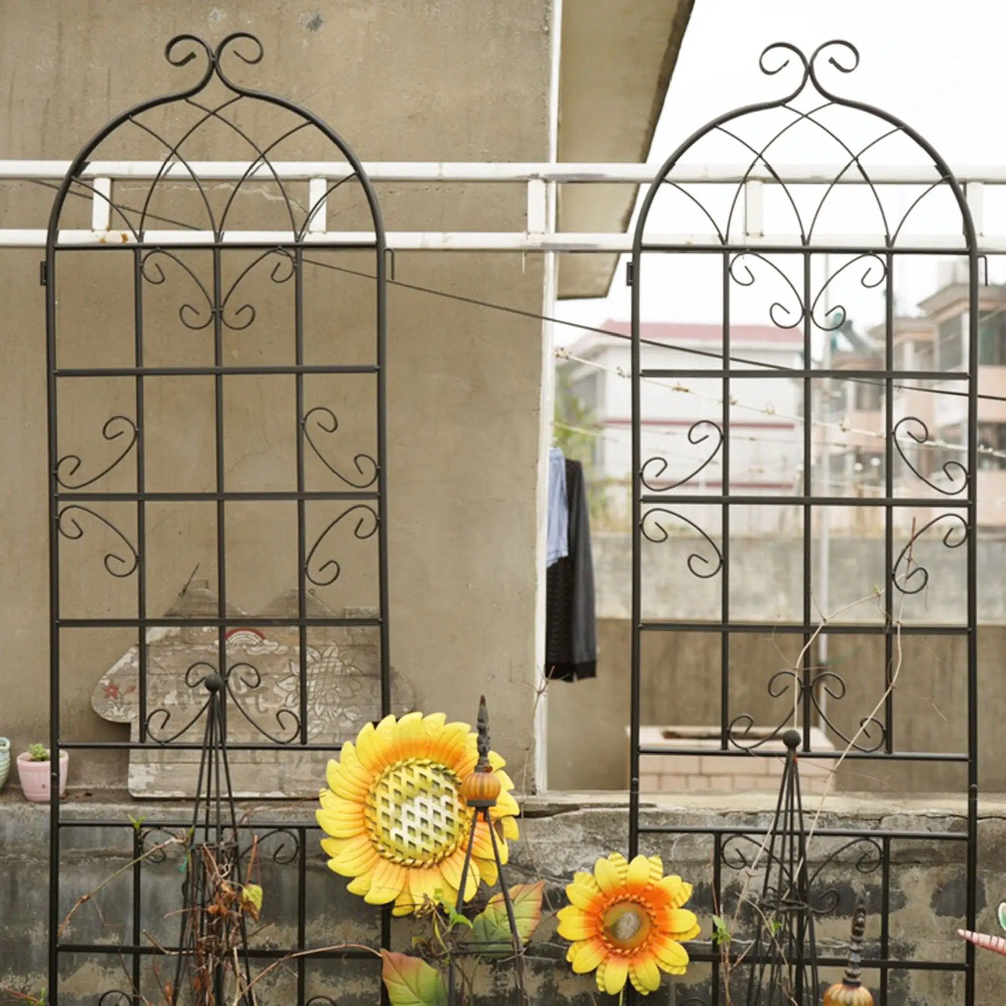 Metal Garden Rustproof Trellis For Climbing Plants Outdoor Flower Support by HouseOfZazla