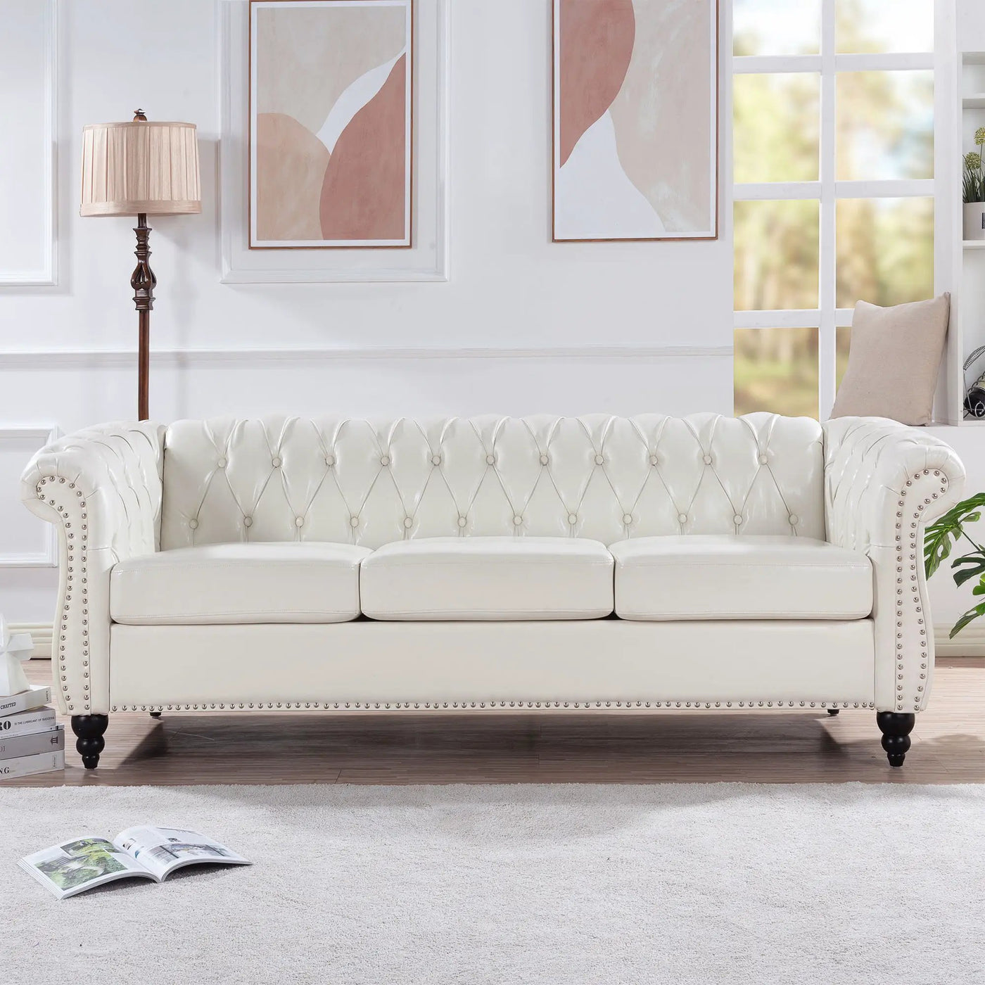 Rolled Arm Chesterfield 3 Seater Sofa by HouseOfZazla