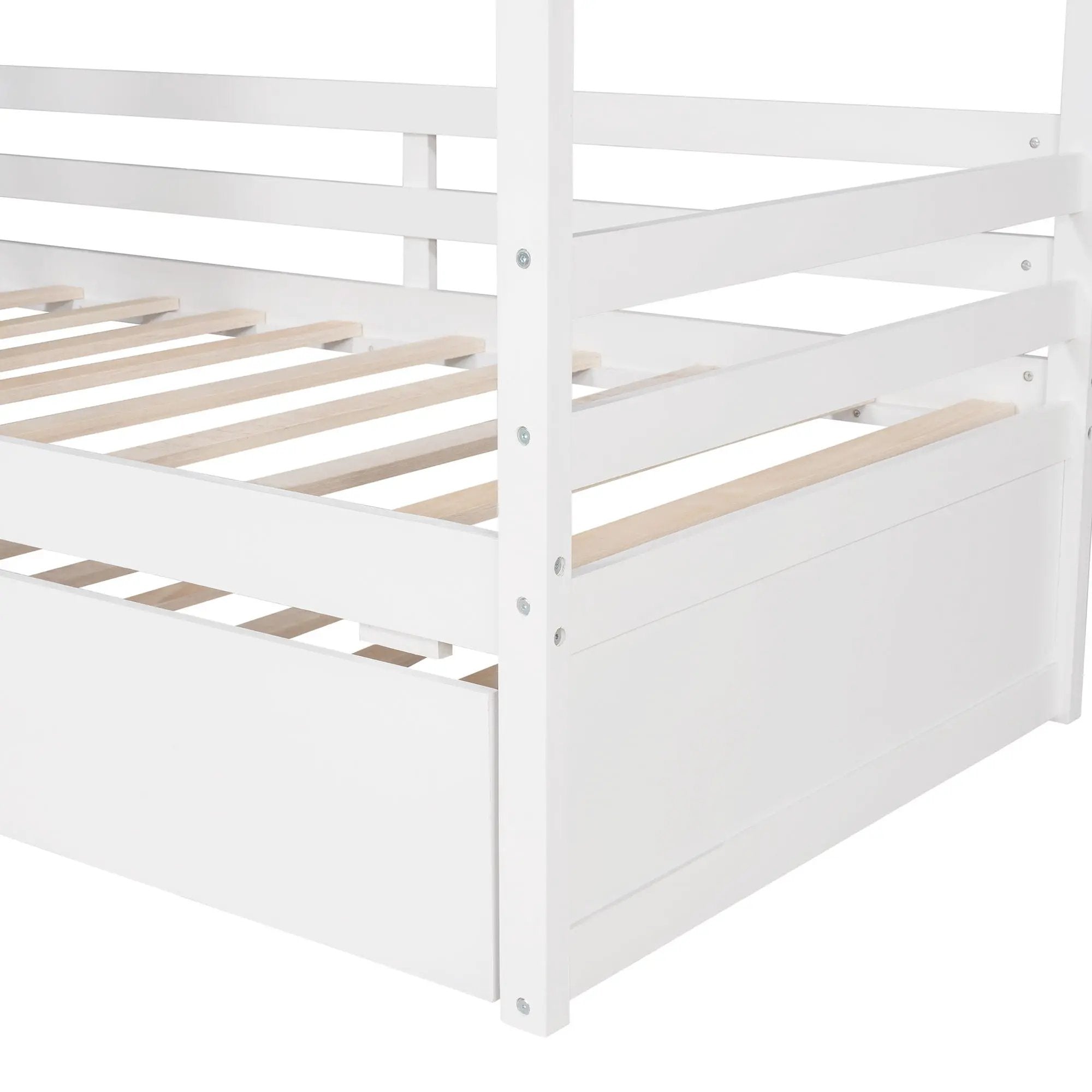 Twin Size Classic House Bed With Twin Size Trundle - White by Unique Piece Furniture
