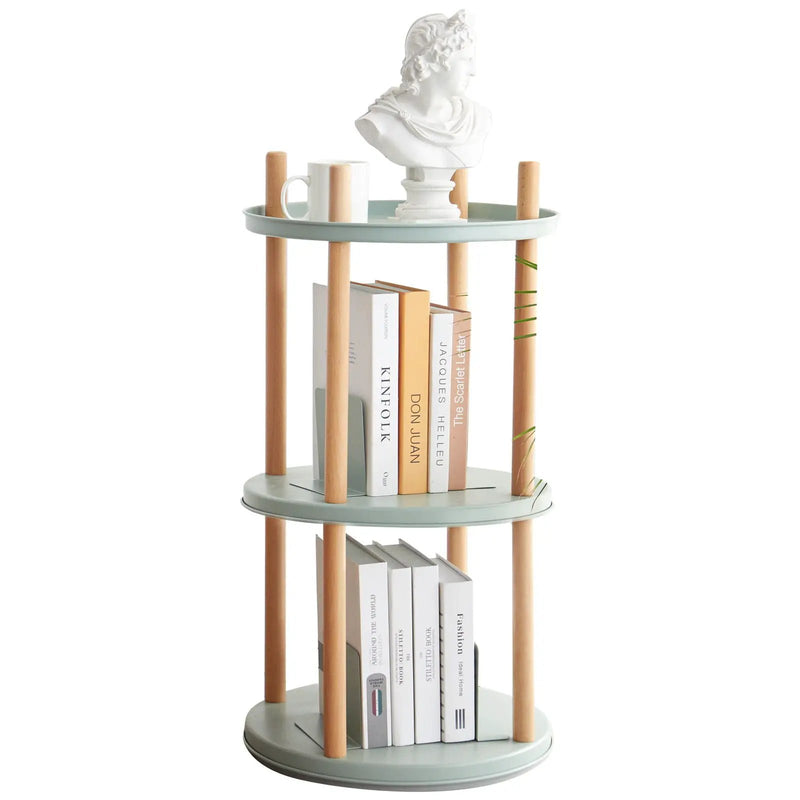Storage Shelf, 360° Rotating Bookshelf, Bookcase With Large-Capacity Storage Space, Multifunctional Storage Rack, Compact Design For Living Room by HouseOfZazla