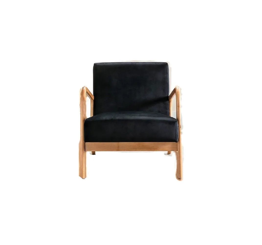 Classic Mid-Century Modern Accent Chairs, Open Framed Armchair With Cushioning by HouseOfZazla