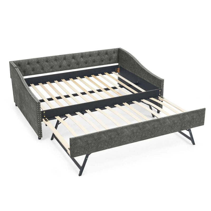 Upholstered Daybed With USB Charging & Pull Out Bed by Unique Piece Furniture