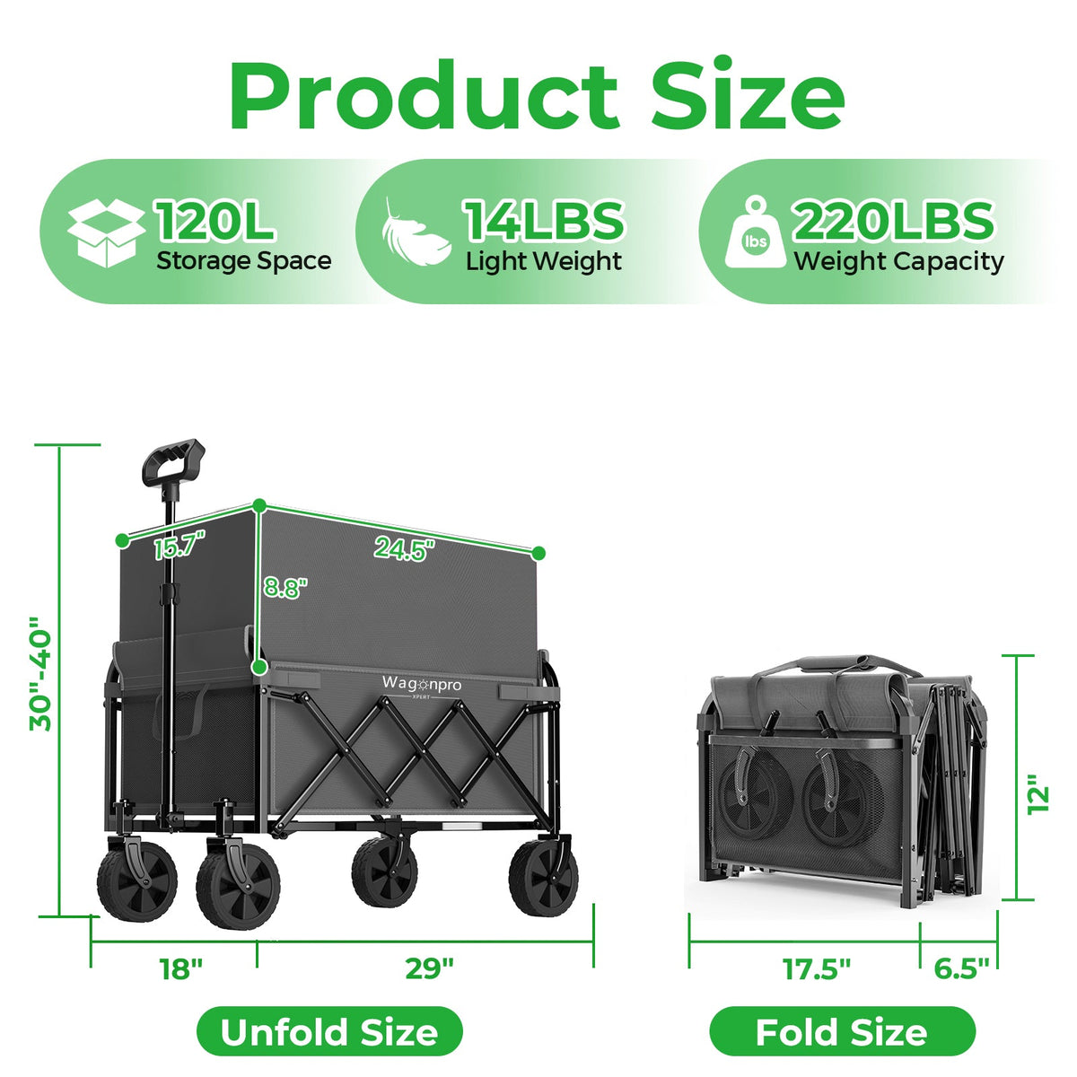Expandable Dual-Layer Utility Wagon with Extra Space, photo 7 of 10