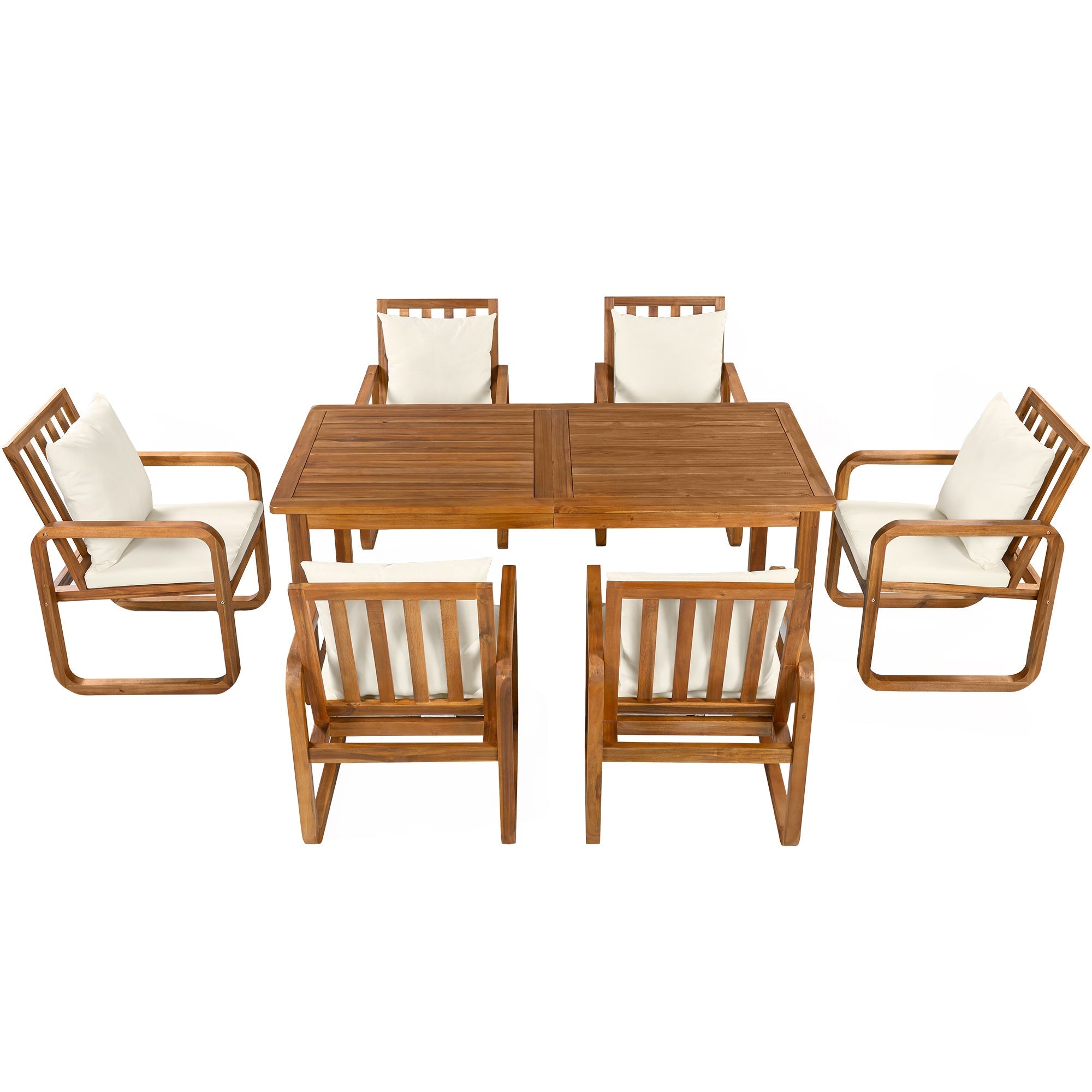 7 Pieces Patio Dining Set Outdoor Dining Table and Chairs by HouseOfZazla
