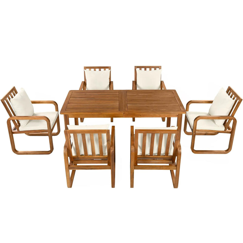 7 Pieces Patio Dining Set Outdoor Dining Table and Chairs by HouseOfZazla