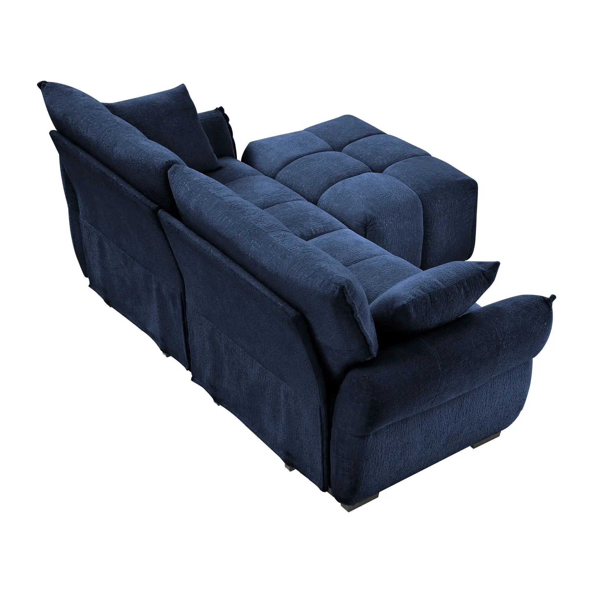 Sofa Set With Ottoman And Pillows, Textured, High Resilience Cushions by Unique Piece Furniture
