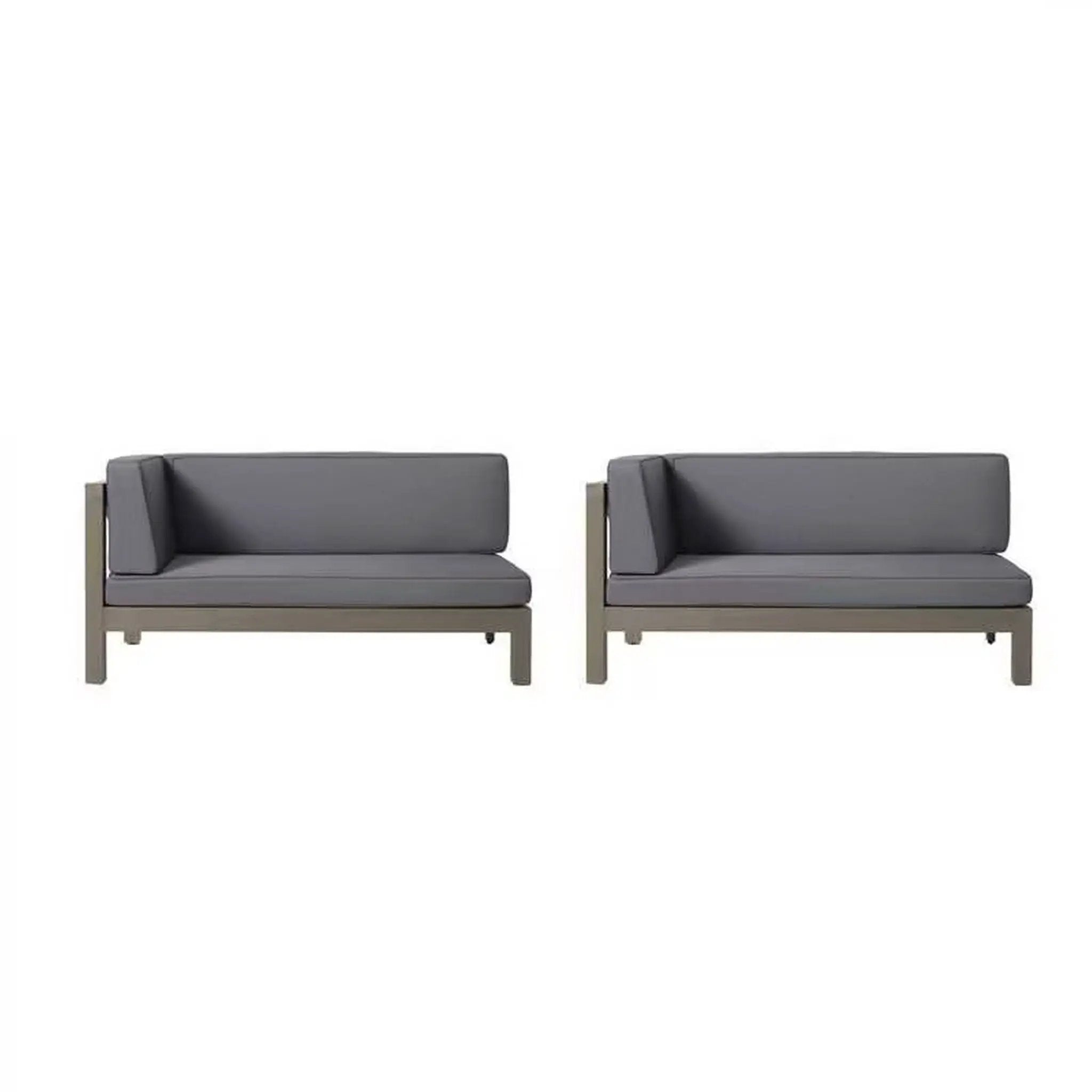 Aura 2 Piece Outdoor Set With X Back Left Bench And Corner - Dark Gray by HouseOfZazla