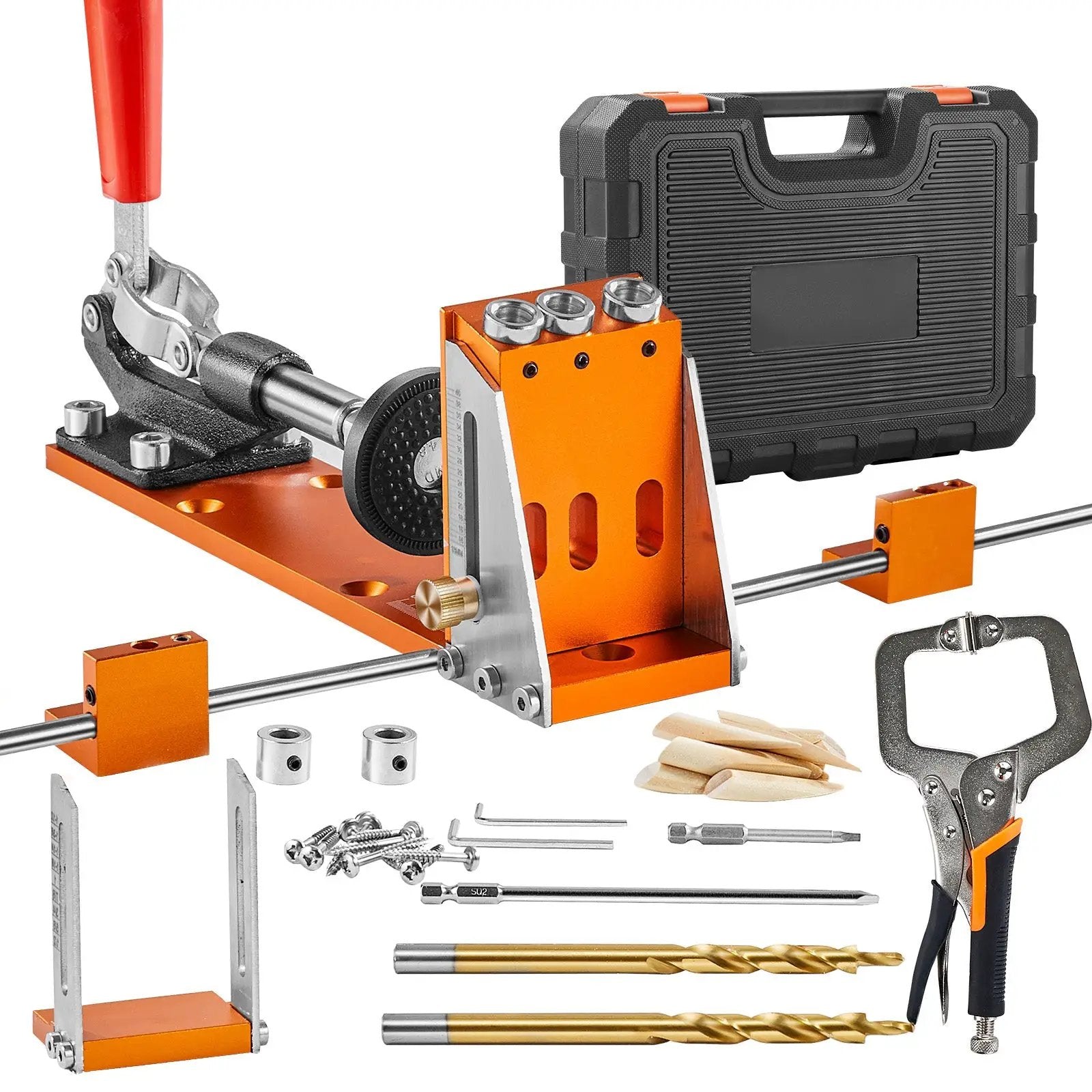 Pocket Hole Jig Kit, 34 Pcs with Adjustable Depth and C-Clamp by HouseOfZazla