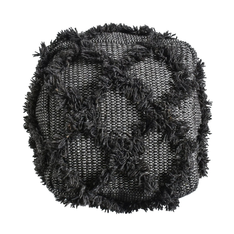 Jumanji - Handcrafted Wool And Cotton Pouf - Brown by Unique Piece Furniture