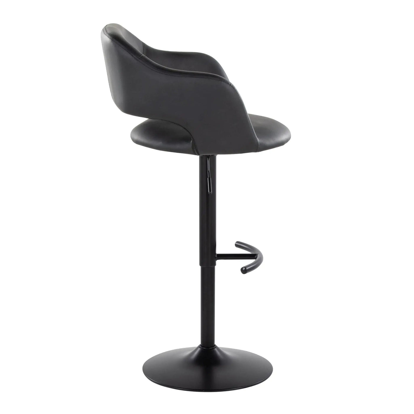 Margarite - Contemporary Adjustable Barstool With Swivel With Rounded T Footrest (Set of 2) by HouseOfZazla