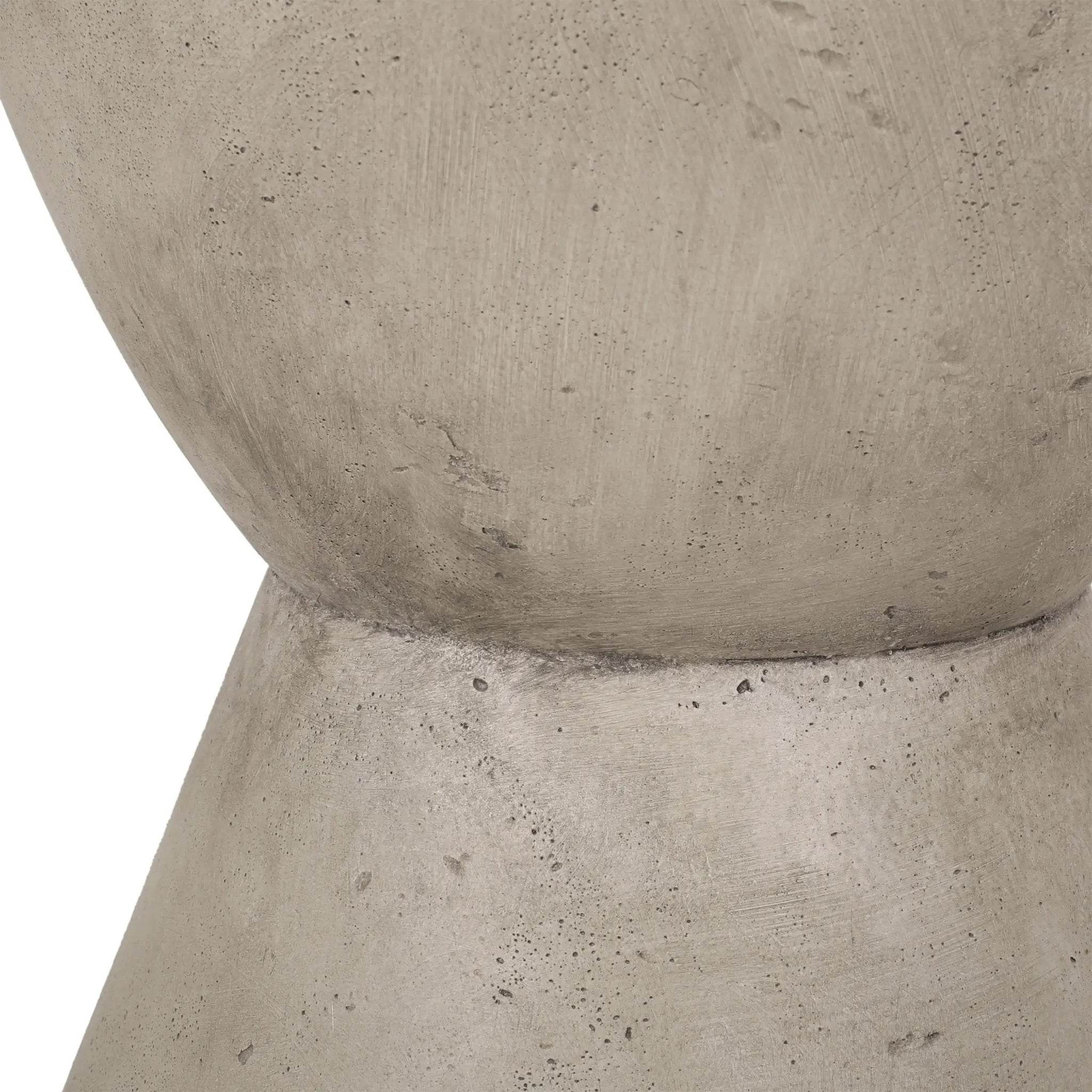 Outdoor Lightweight Concrete Side Table, Light Gray by HouseOfZazla