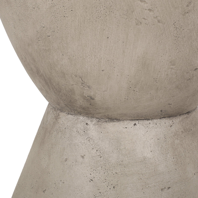 Outdoor Lightweight Concrete Side Table, Light Gray by HouseOfZazla