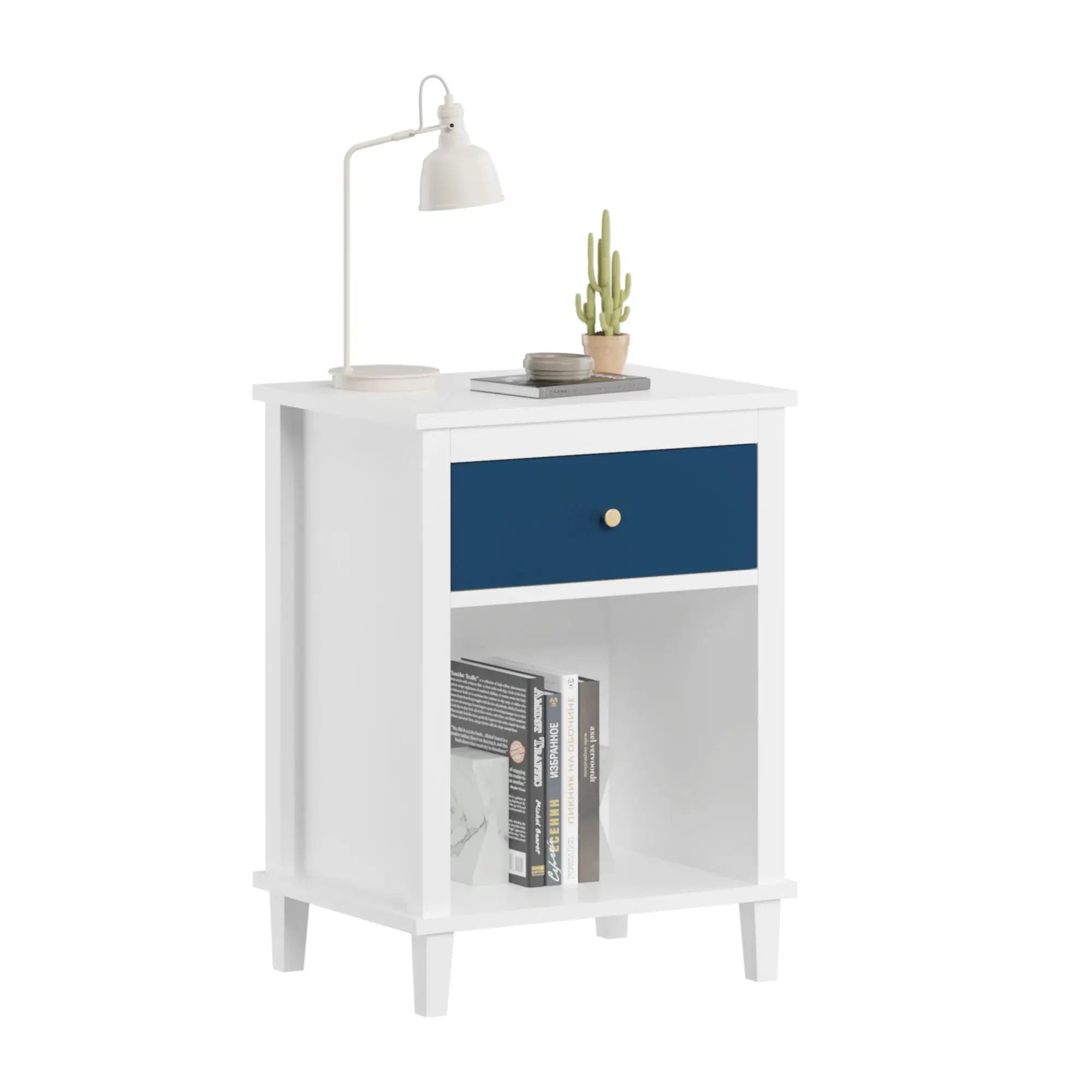 Nightstand With 1 Drawer 1 Shelf