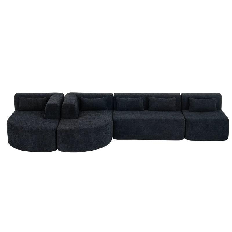 Upholstered Sofa Free Combined Sofa Couch With 2 Chaise Lounge And Five Back Pillows For Living Room by HouseOfZazla