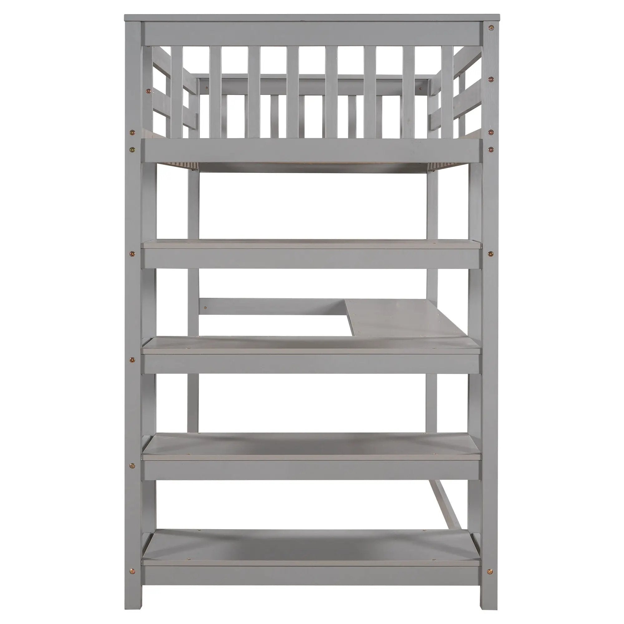Loft Bed With Storage Shelves And Under Bed Desk by Unique Piece Furniture