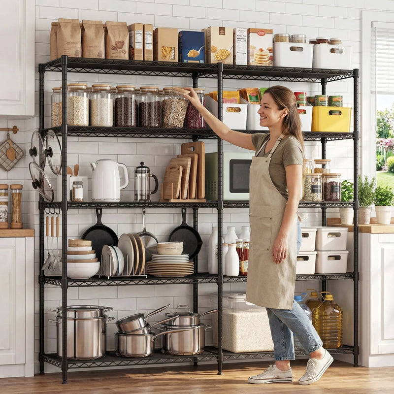 5 Tiers Adjustable Heavy Duty Metal Storage Shelves by HouseOfZazla
