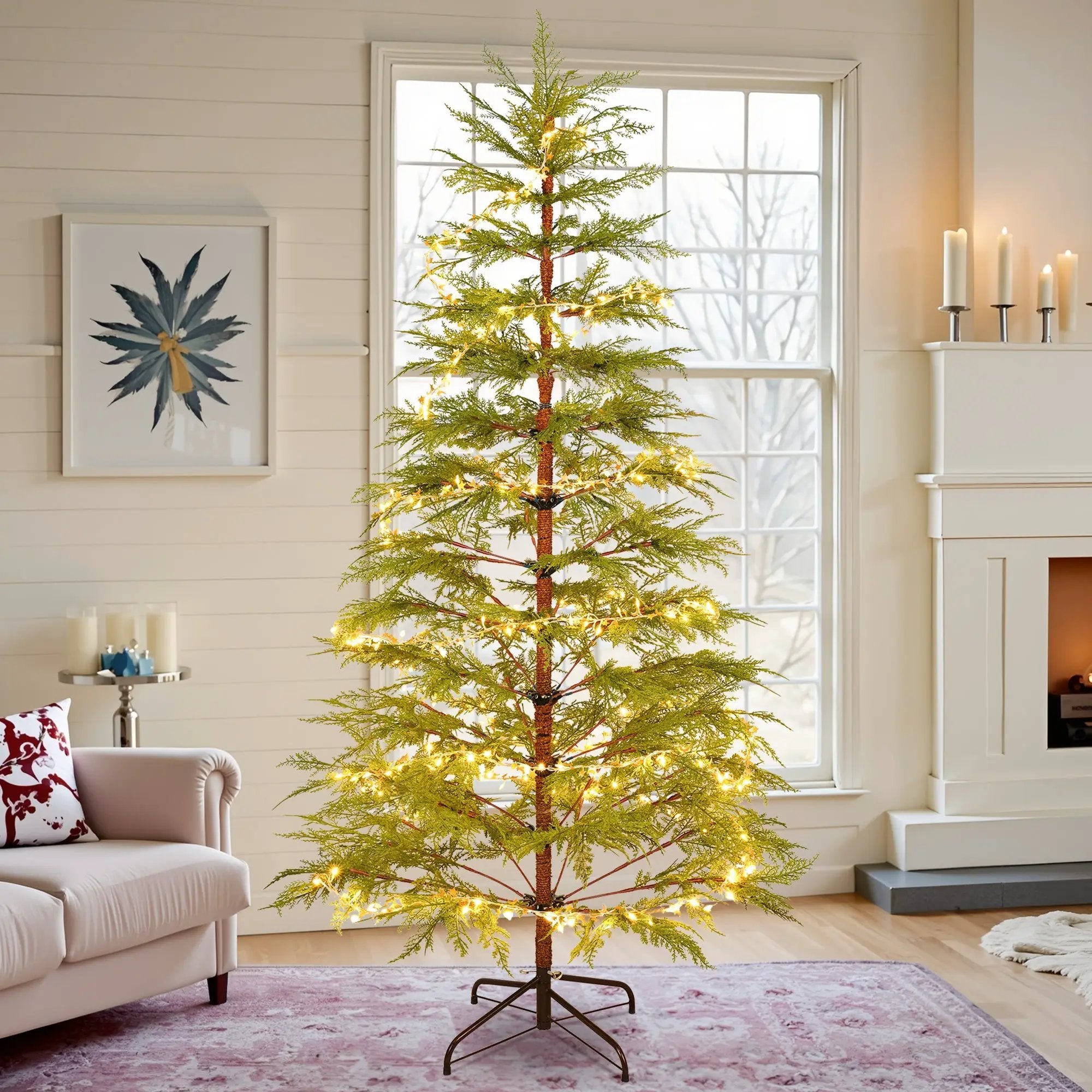 6 Feet Artificial Full Christmas Tree with LED Lights by HouseOfZazla