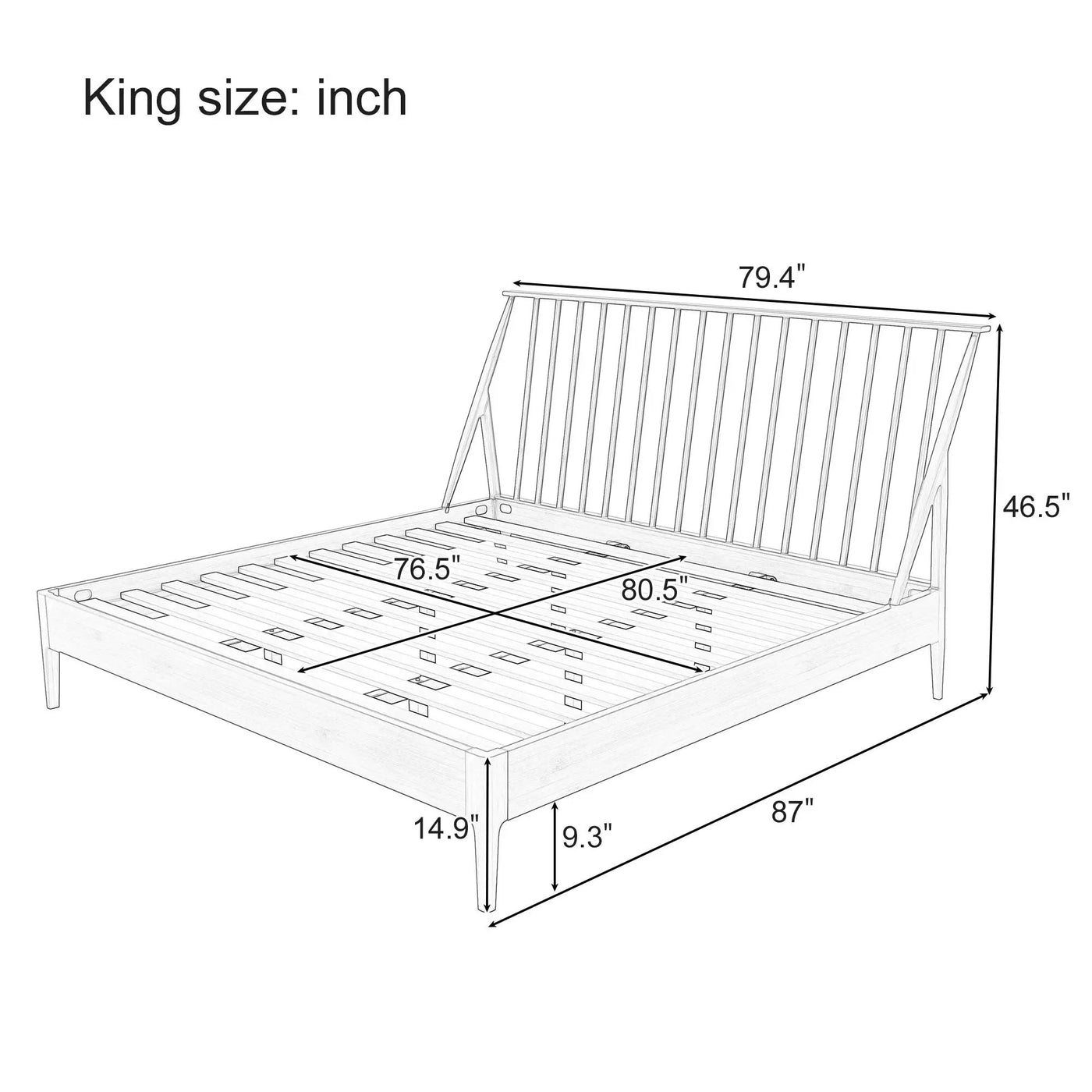 Bohemian Platform Bed With Tall Headboard by HouseOfZazla