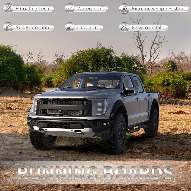 6" Running Boards Side Steps For 2015-2026 Ford F-150 Super Crew Cab by HouseOfZazla