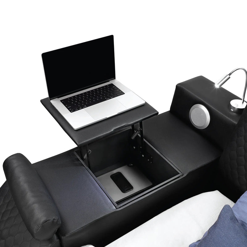 Zoya - Smart Multifunctional Bed, Built In Bluetooth Speakers, USB Charging by HouseOfZazla