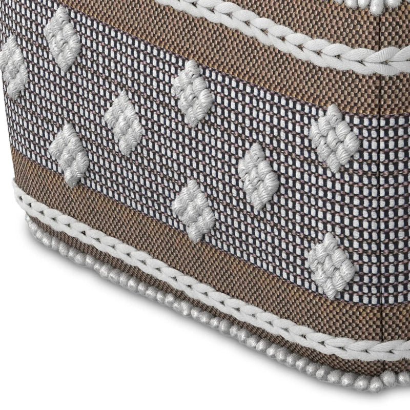 Mapleton - Outdoor / Indoor Pouf - Beige Gray / White by Unique Piece Furniture